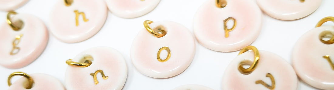 handmade porcelain jewellery necklace with initial charm