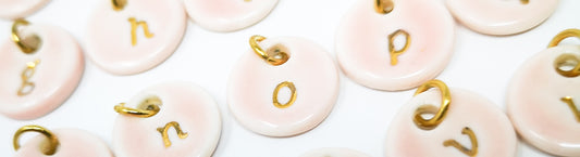 handmade porcelain jewellery necklace with initial charm