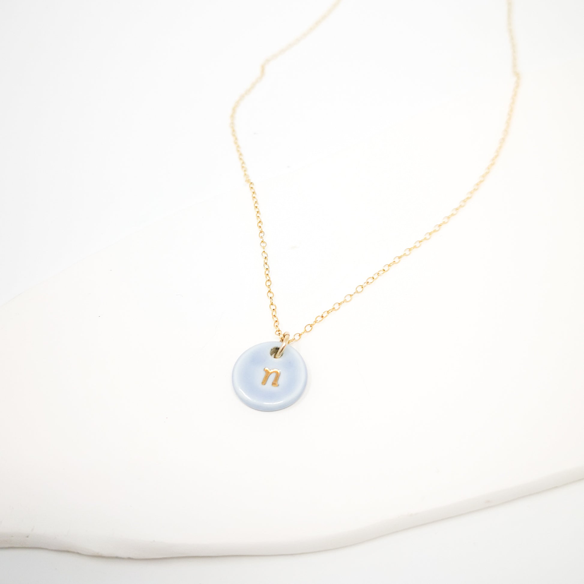 initial; necklace; chain; baby blue; birthday gift; 